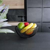 Cesta de Frutas de metal Negro: elegant frutero Redondo, Cuenco decorative de Doble pared para Frutas, verduras y más - details 3