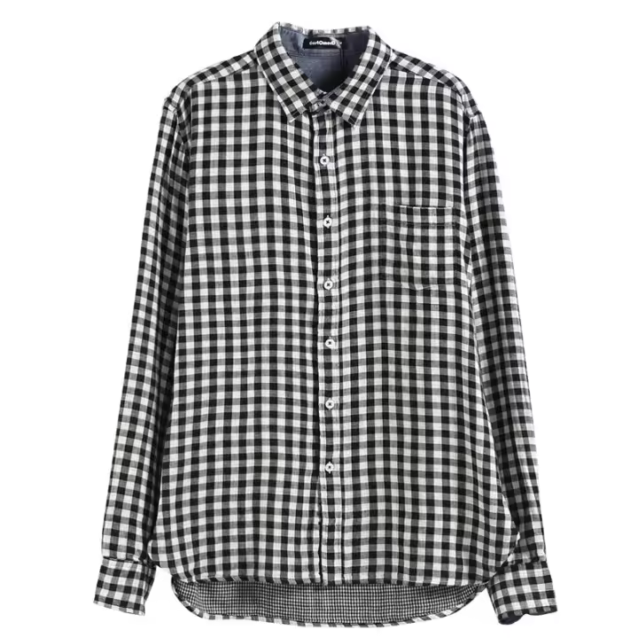Nueva camisa de manga larga para hombre de talla grande a cuadros informal sin hierro tendencia de camisa de primavera y otoño - 1
