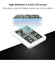 Reloj De Mesa Digital Con Temperatura Y Humedad Pantalla Grande Batería Operada Para Decoración De Oficina Cocina Hogar - details 2