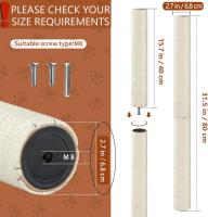 Refacción De Poste De Rasguño Para Gato Árbol De Sisal Con Tornillo M8 Partes De Repuesto Para Poste De Rasguño Y Poste De Extensión - details 5