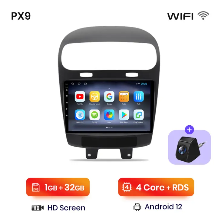 AWESAFE inalámbrico CarPlay Android Auto Radio para Fiat Freemont 2012 2013 2014 2015 2016 2017 2018 2019 2020 coche reproductor multimedia GPS 2 din autoradio volante controles RDS Bluetooth - 1