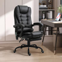 Vinsetto Silla de Oficina con 7 Puntos de Masaje Silla de Masaje Giratoria Silla de Escritorio con Reposapiés Retráctil Altura Ajustable Control Remoto y Tejido de PU Negro - details 1