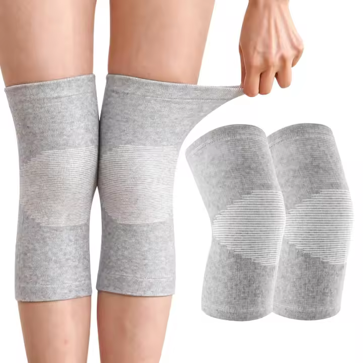 Bambus Kniebandage Mit Kompression,Bambus Kniebandage,Kniebandage Männer Damen,Knie Bandagen Damen,Kniebandage Damen Arthrose,rodilleras,Knieorthese Kniebandage Deporte,Knieschoner (Grau,XL) - 1
