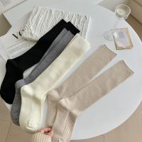 Calcetines Altos De Oveja Para Mujer Estilo Universidad Otoño Invierno Color Sólido Casual Cálido De Lana Y Cashmere Paquete De 2 Pares - details 11
