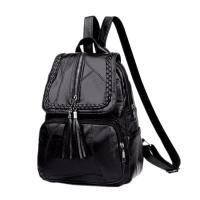 Mochila De Mujer De Cuero De Alta Calidad Diseñadora Bolso De Moda Para Escuela Y Viajes Gran Capacidad Multifuncional Con Cierre De Cremallera - details 4