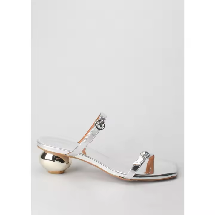 mule hebillas espejo silver tacon oro NICHI SEIJO - 1