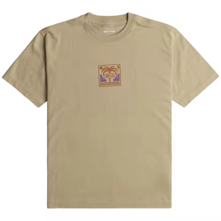Camiseta de Manga Corta RVCA Morocco Palms para hombre en color beige - 1