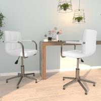 vidaXL Sillas de comedor giratorias 2 unidades cuero sintético en color Negro/Blanco | cómodas modernas ergonómicas para comedor cocina salón hogar - details 1