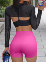 Shorts De Yoga Para Mujer Cintura Alta Levanta Glúteos Sin Costuras Fitness Ejercicio Correr Ciclismo Shorts De Gimnasio - details 12