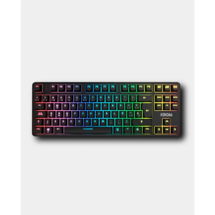 Krom - NXKROMKERNELPROSP teclado Juego USB + RF Wireless + Bluetooth QWERTY Español Negro, Blanco NXKROMKERNELPROSP - 1