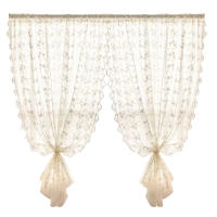2Pcs Cortinas De Encaje Transparentes Para Sala De Estar Y Dormitorio Cortinas Cortas Para Cocina Beige Decoración De Hogar - details 6