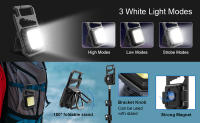Linterna pequeña LED COB multifunción 8 en 1, 800 lúmenes, 550mAh, para caminar, acampar, portátil, Mini luz de trabajo de viaje exterior - details 1