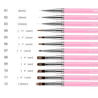 Pincel De Uñas Con Mango De Acrílico Rosa Herramientas De Dibujar Y Pintar Triangular Para Francés Y Manicura - details 15