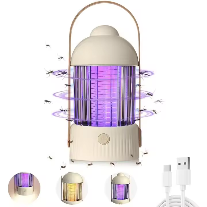 Lámpara Antimosquitos Eléctrico, Mata Mosquitos Eléctrico IPX4 Impermeable con iluminación UV LED Recargable por USB para Casa Interior Exterior Jardin - 1