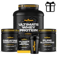 PACK BigMan Ultimate Whey Protein 2kg + Creatina 300g + Glutamina 300g + Shaker y Regalos - details 0
