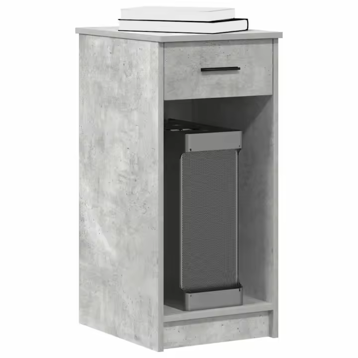vidaXL Torre de ordenador con cajón 35x45x77 cm en color Blanco/Roble Sonoma/Gris sonoma y más - 1