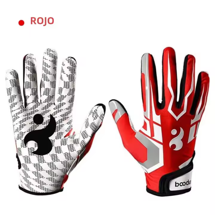 Guantes De Fútbol Profesionales Para Adultos Transpirables Antideslizantes De Béisbol Y Fútbol Americano Guantes De Mano Completo Con Palmas Ajustables Para Jóvenes - 1