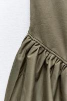 ZBZA Vestido Mini Chic Para Mujer Con Cintura Alta Y Mangas Spaghetti Estilo Balón De Punto De Poliéster Solado Sólido Con Patchwork - details 17
