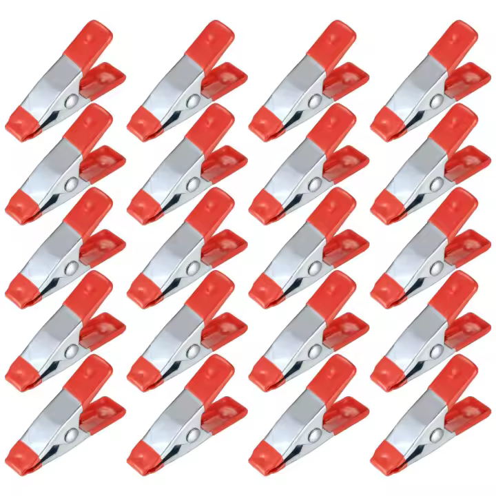 Abrazaderas de madera resistentes con punta revestida de goma para lonas, camping, carpintería y modelismo - 20 piezas/2 pulgadas - 1