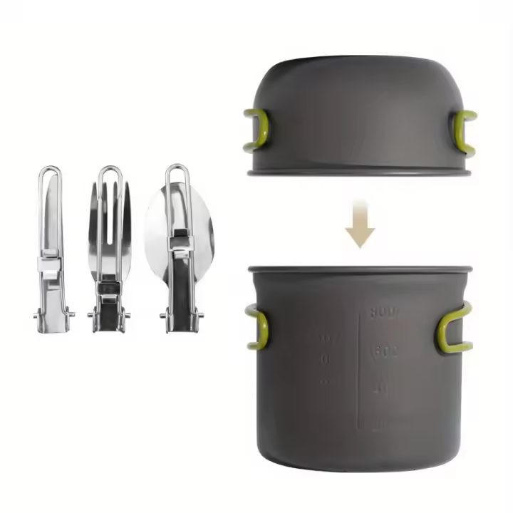 BOPORO Utensilios de Cocina Ultraligeros para Camping - Set de Utensilios de Mesa para Exteriores - 1