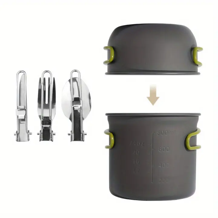 BOPORO Utensilios de Cocina Ultraligeros para Camping - Set de Utensilios de Mesa para Exteriores - 1
