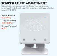 Termostato Inteligente WiFi Inalámbrico Para Calefacción De Agua De Estufa De Gas Controlador De Temperatura Inteligente USB RF Compatible Con Alice Alexa Google Home Tuya Battrery - details 3