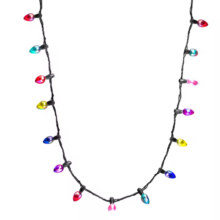 Collar De Disfraz Navideño Con Luz LED Miniatura 8 Luces Que Parpadean Accesorio De Fiesta Con Efecto De Luz - 1