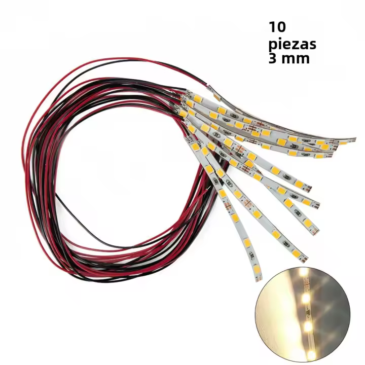 Set De Diez Bandas LED Pre Enrutadas Eficiente Solución De Iluminación Para Modelos De Casas De Muñecas Y Accesorios De Ferrocarril Requiere 12 a 18 Volts - 1