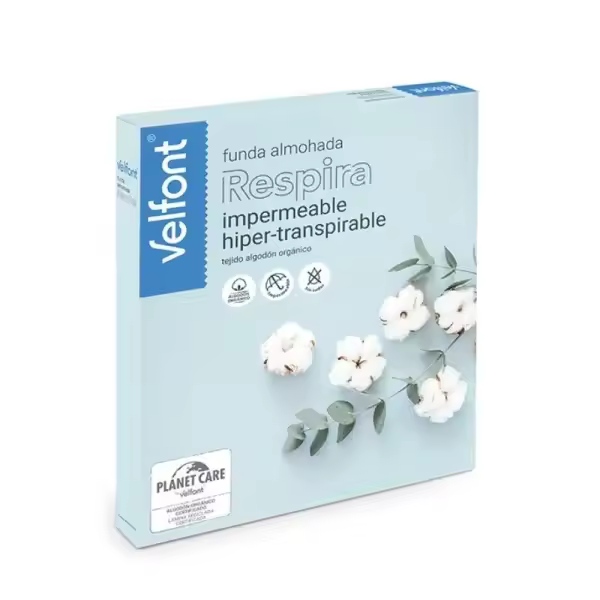 Funda almohada Respira impermeable e hiper-transpirable en algodón organico - 1