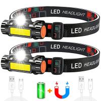 Linterna Frontal Recargable Mini COB Con Batería 18650 Integrada Luz Exterior Para Senderismo Y Exteriores Con Dimming Sin Esmerilamiento - details 0