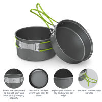 Juego De Cocina Para Camping Aluminio Portátil Utensilios De Mesa Al Aire Libre Set De Cocina BBQ Picnic Equipamiento De Hiking - details 1