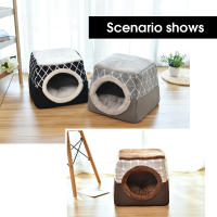 Cama De Gato Y Perro Caliente Suave Para Invierno Tamaño L/XL Color Café/Negro/Cafeína Dual Uso Nido De Descanso Para Pequeños Perros Y Gatos Pupusas Material 100% Algodón - details 10