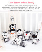 Juguete Colgante Para Bebé Nuevo Con Alto Contraste Negro Y Blanco Mocion De Campanas Suave De Peluche Rattle Educativo Para Infantes De 0 a 12 Meses - details 5