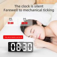 Reloj De Mesa Digital Con Espejo LED Alarma Snooze Pantalla De Mostrador Reloj Electrónico Para El Hogar Con Función De Temperatura - details 2