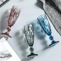 MAXHOME - SET 6  Copas de cristal color champán azul oscuro de  con nuevos diseños de diamantes.150 ml - details 3
