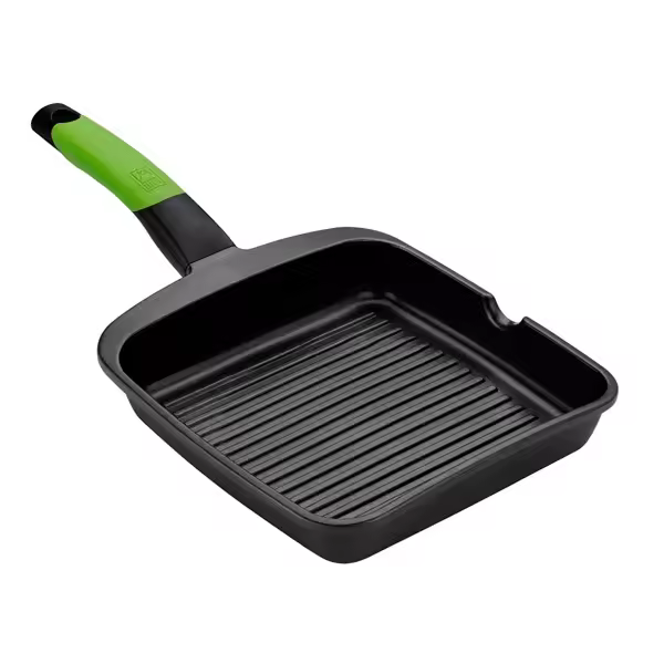 Bra - Grill con Rayas Prior, De 22 a 28 cm, Robusto, Rayado, Aluminio Fundido, Apto Inducción, Temperatura Perfecta, Profesional - 1