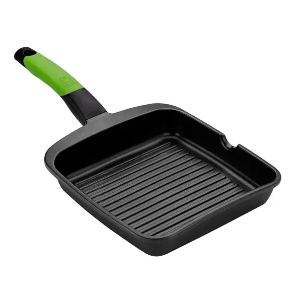 Bra - Grill con Rayas Prior, De 22 a 28 cm, Robusto, Rayado, Aluminio Fundido, Apto Inducción, Temperatura Perfecta, Profesional - 1