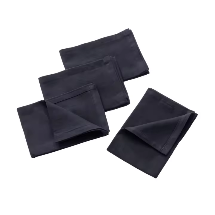 SET 4PZS SERVILLETA 40X40CM 100% ALGODON 190GSM TOPOS NEGROS - 1