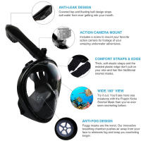 Máscara De Natación Completa Para Niños Y Adultos Antiniebla Respirador De Snorkeling Seguro Para Buceo Y Natación - details 4