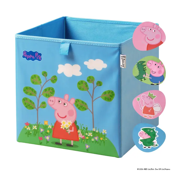 Lifeney - Caja de Almacenamiento Peppa en Prado de Flores, Organizador Multifuncional con Diseño de Peppa Pig, Ideal para Juguetes y Objetos Pequeños, 5 Años de Garantía - 1