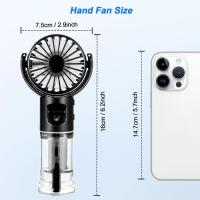 Portatil Ventilador Pequeño de Mano Spray con Niebla de Agua, USB Mini Ventilador de Mano 4 Velocidades, Se Puede Colgar Cuello Ventiladors de Manos Potente Oficina al Aire Libre de Vacaciones Blanco - details 1