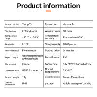 Logger De Temperatura Desechable 180 Días Con USB Y Reporte PDF Alarma De Temperatura Para Transporte Frío Indicador LED Rojo Y Verde - details 11