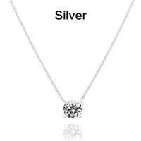 Collar De Lujo Diamante Solitario De 1.5 Carrats (7.3mm) Para Mujer Platinado En Oro Cubic Zirconia Collar Elegante Y Delgado - details 6