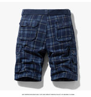 Shorts De Verano Para Hombre, Deportivos Y Casuales, Patrón a Cuadros, Pantalones Rectos, Algodón Puro, Múltiples Bolsillos, Workwear Suelto - details 9