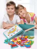 Juego De Pesca Magnético De Madera Montessori Juguete Educativo Para Niños Entrenamiento De Habilidades Motoras Puzzle De Pescar Pez - details 6