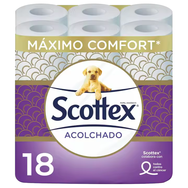 Scottex Acolchado Papel Higiénico | Rollos con 3 capas de Comfort y Suavidad - 1