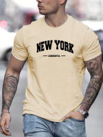 Camiseta De Algodón Puro 100% Para Hombre Estilo Casual Con Estampado De Nueva York Cuello Redondo Manga Corta Ajustada Y Oversized Para El Verano - details 2