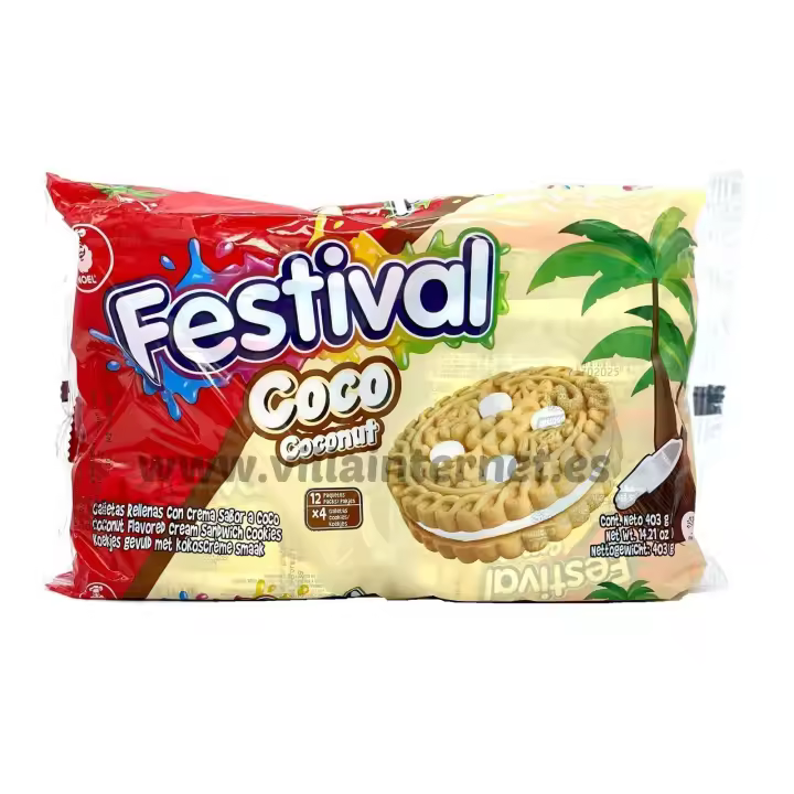Galletas Festival Paquete 403gr 12 Unid*3pack   Vainilla-recreo-frutti-fresa-coco-limon-chocolate - 1
