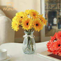 5PCS Decoración De Girasol Chrysanthemum Artificial Silken Colorido Small Daisy Arreglo Floral Para Casa Boda Estilo Girasol Gerbera - details 0