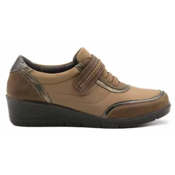 Zapato confort Mysoft para mujer 24m506 color taupe - 1